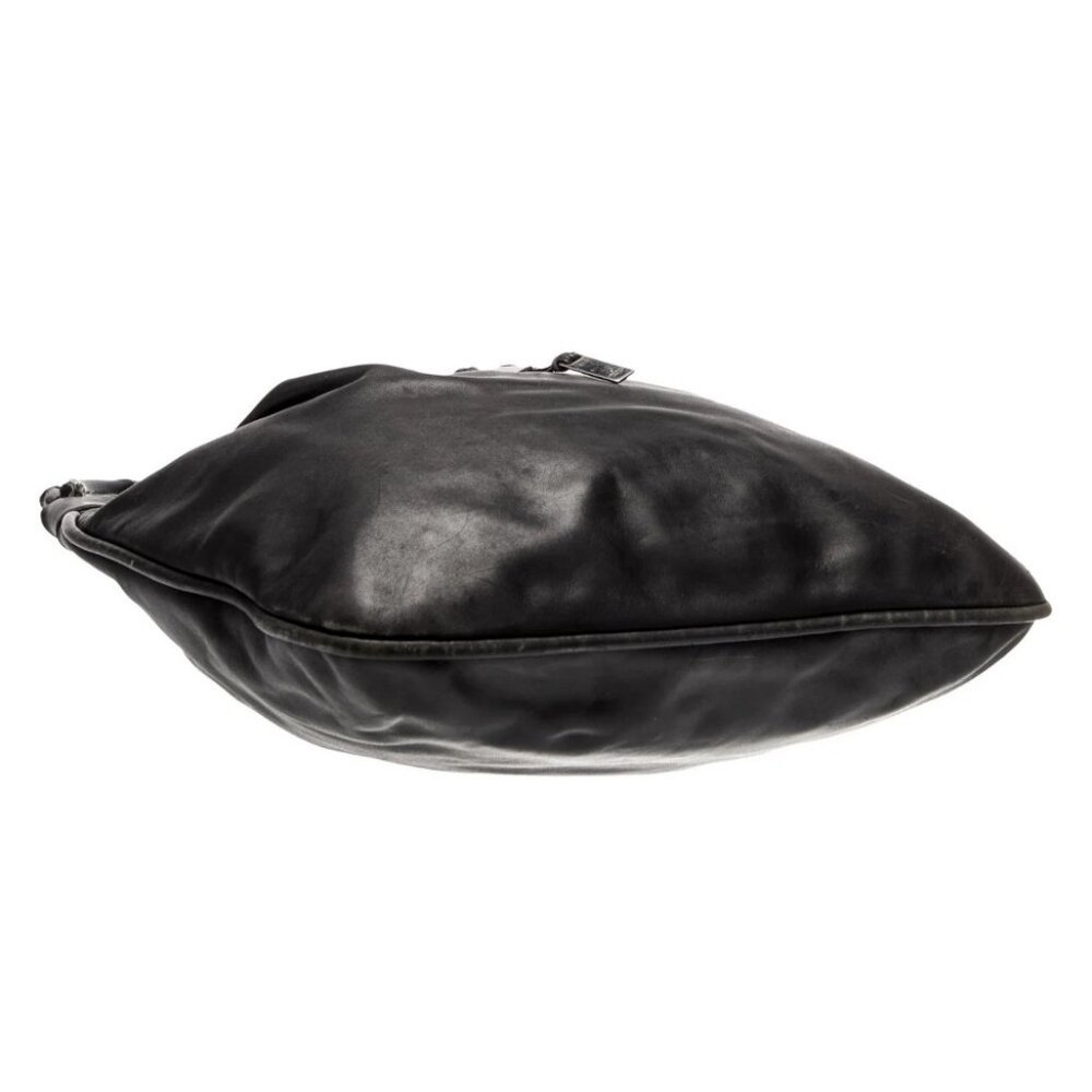 Gucci Black Bamboo Drawstring Leather Shoulder Bag, Pre-owned - Picture 6 of 11